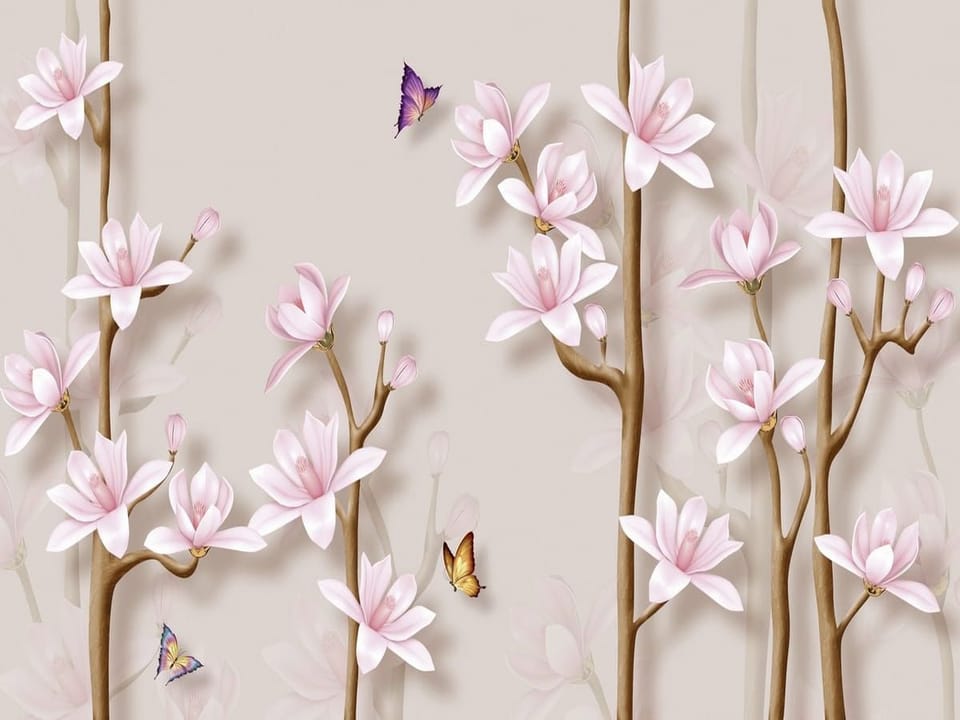 Fototapeta Kwiaty magnolii na gałęziach na wymiar
