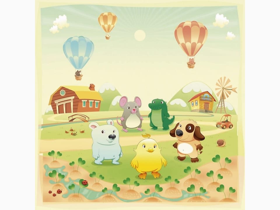 Fototapeta Urocze zwierzęta na łące