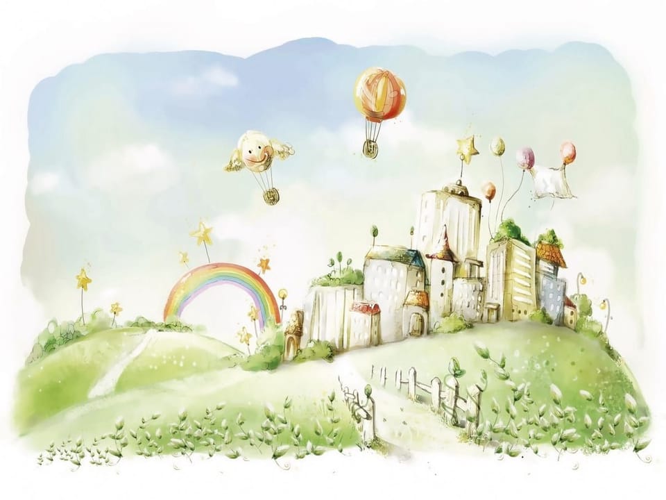 Fototapeta Fantastyczne Miasto na Wzgórzu