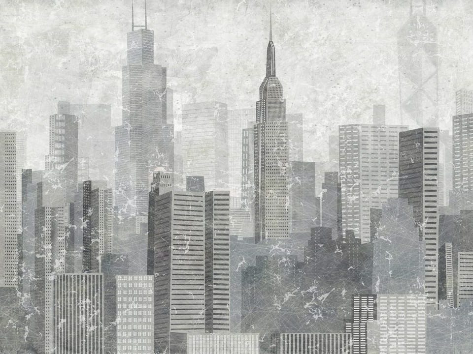 Fototapeta Panorama miasta z wieżowcami na wymiar