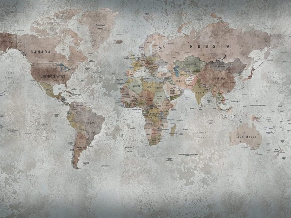 Fototapeta Mapa świata na starym tle na wymiar