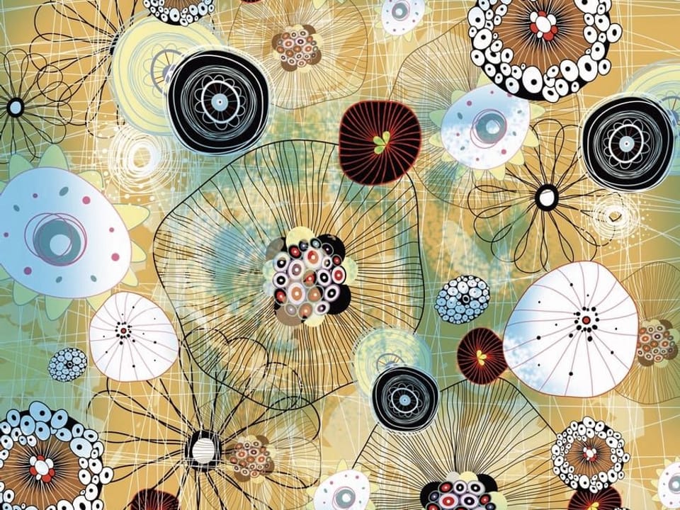 Fototapeta Abstrakcyjne Kwiaty i Geometryczne Wzory