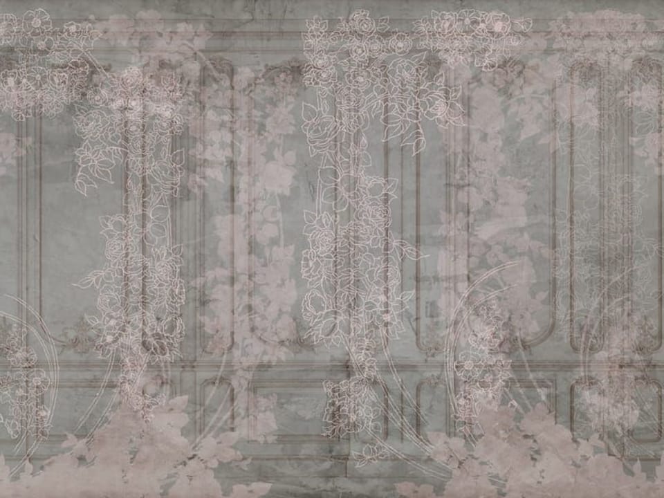 Fototapeta Ornamenty kwiatowe na panelach na wymiar