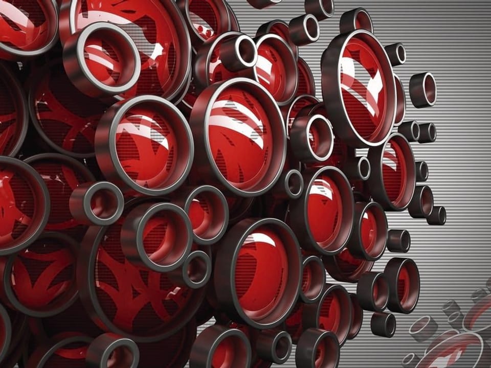 Fototapeta Czerwone Okręgi z Metalicznym Akcentem