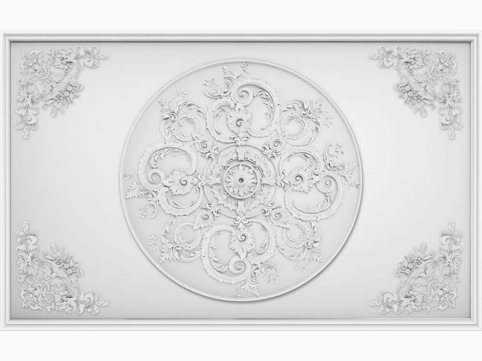 Fototapeta Ornamentyka Rokokowa z Kwiatami na wymiar