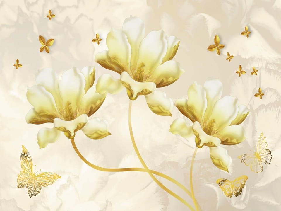 Fototapeta Żółte Magnolie z Delikatnym Tłem na wymiar