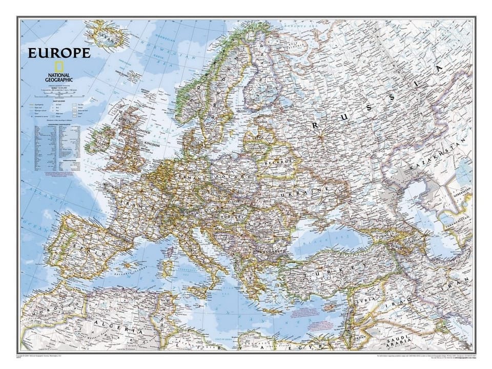 Fototapeta Mapa polityczna Europy z miastami