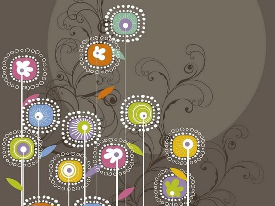 Fototapeta Abstrakcyjne kwiaty na ciemnym tle