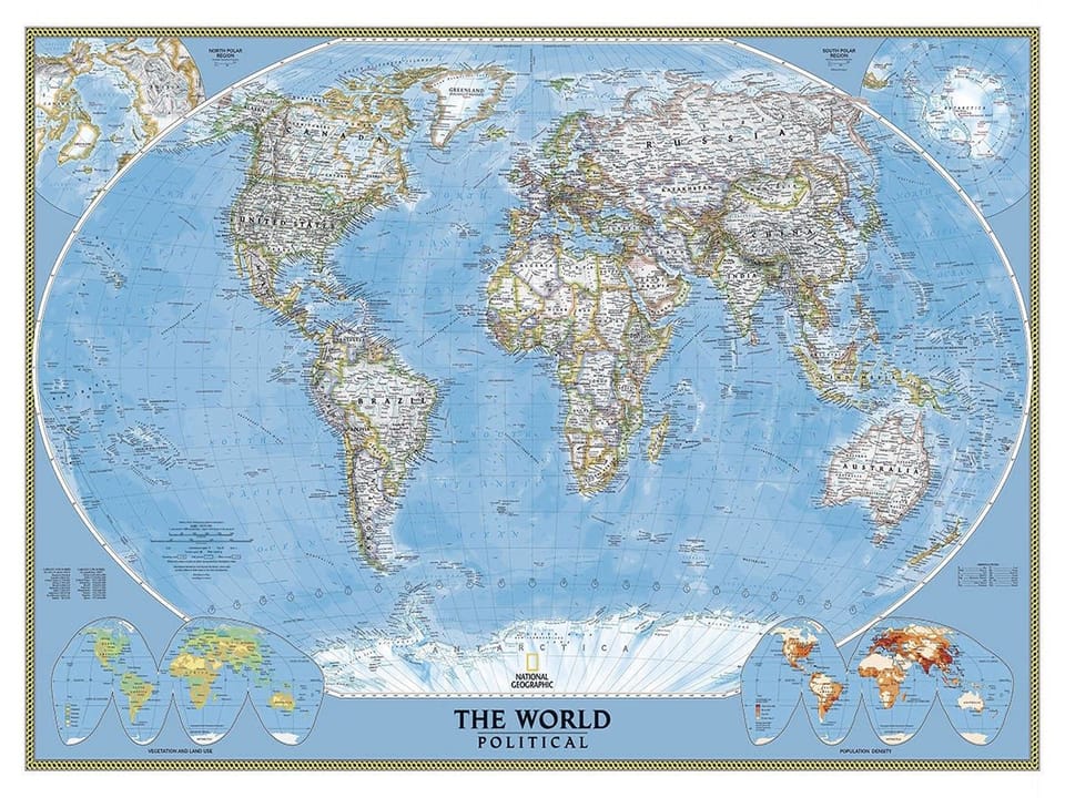 Fototapeta Mapa świata z granicami państw