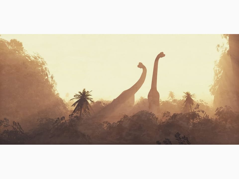 Fototapeta Dinozaury w leśnej scenerii na wymiar