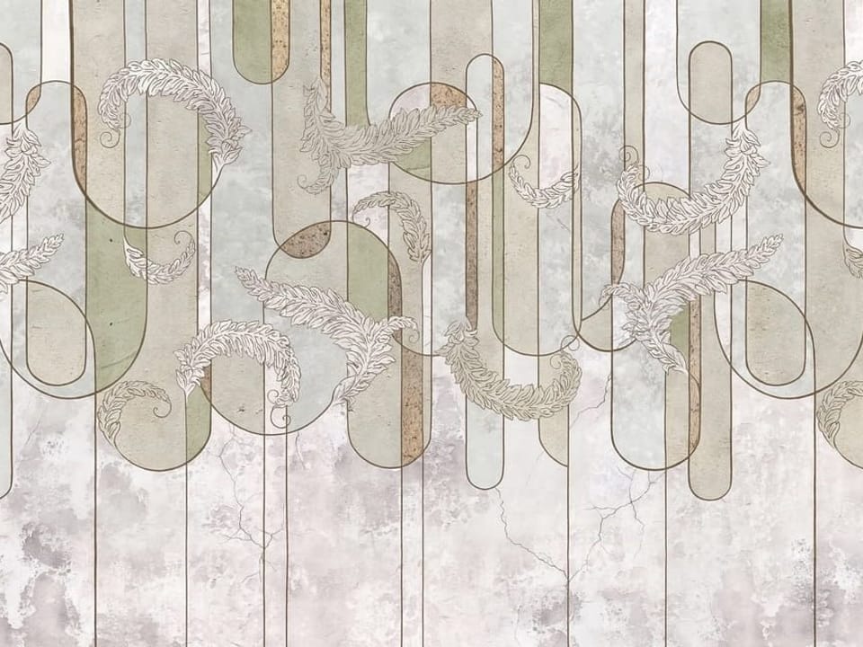 Fototapeta Ornamenty roślinne na pasach na wymiar