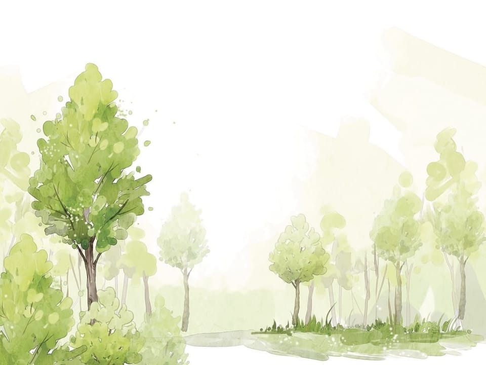 Fototapeta Drzewa akwarelowe w lesie