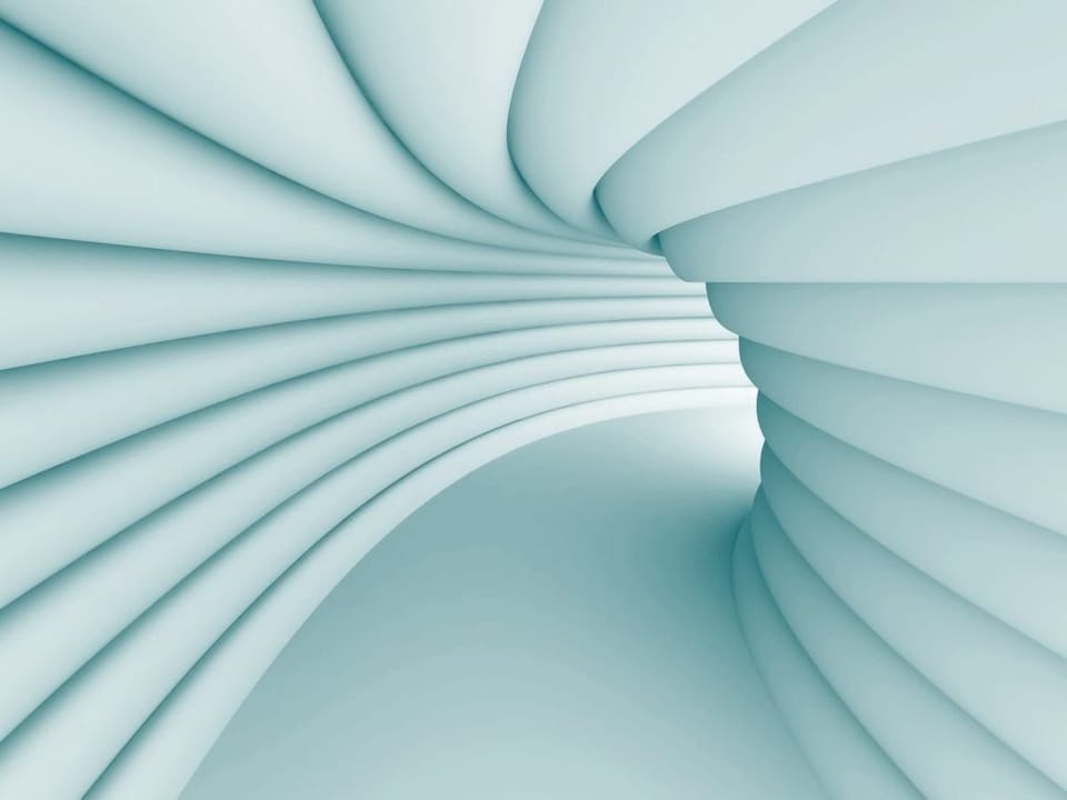 Fototapeta Zakrzywione ściany tunelu 3D na wymiar