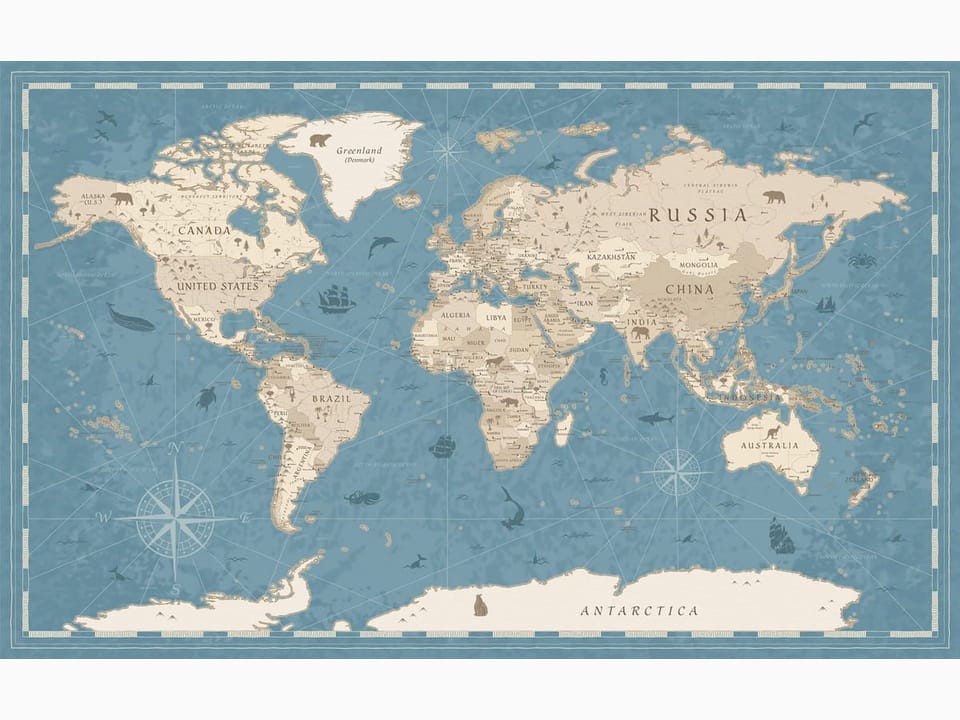 Fototapeta Mapa świata w stylu vintage na wymiar
