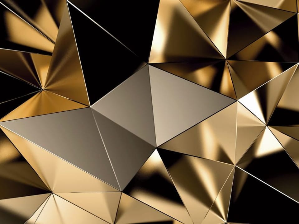 Fototapeta Geometryczne Złote Kształty 3D na wymiar