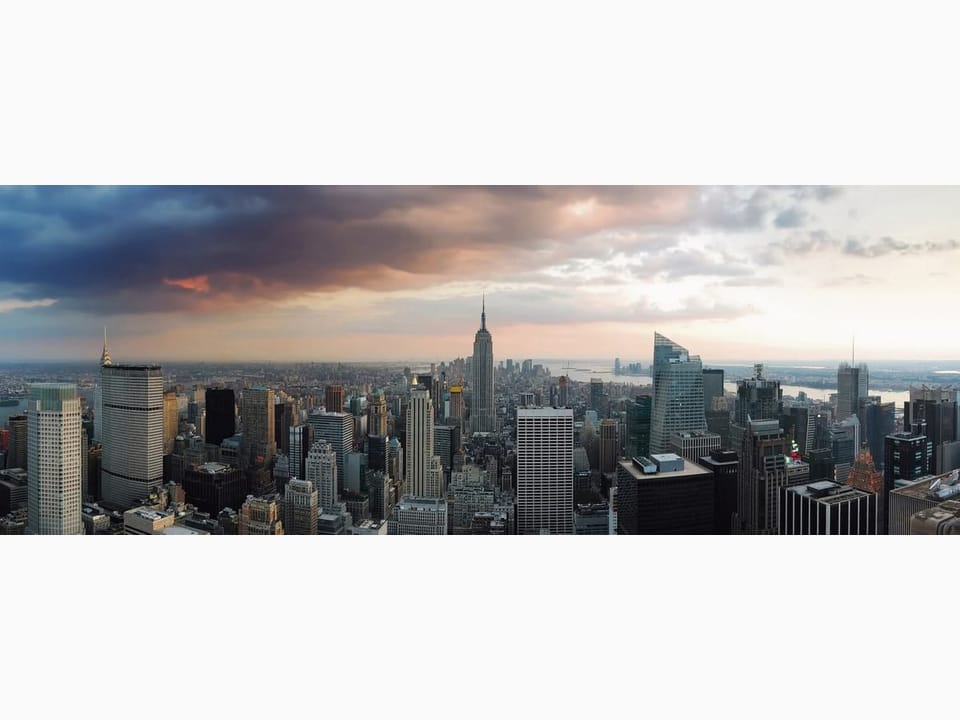 Fototapeta Panorama miasta z wieżowcami na wymiar