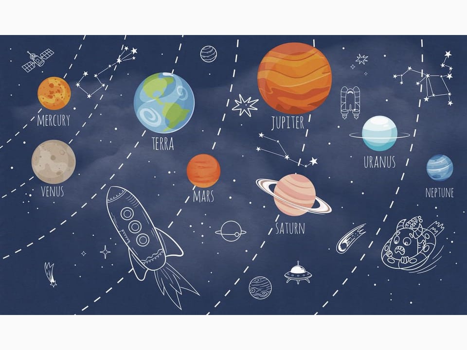 Fototapeta Kosmiczna podróż po planetach na wymiar