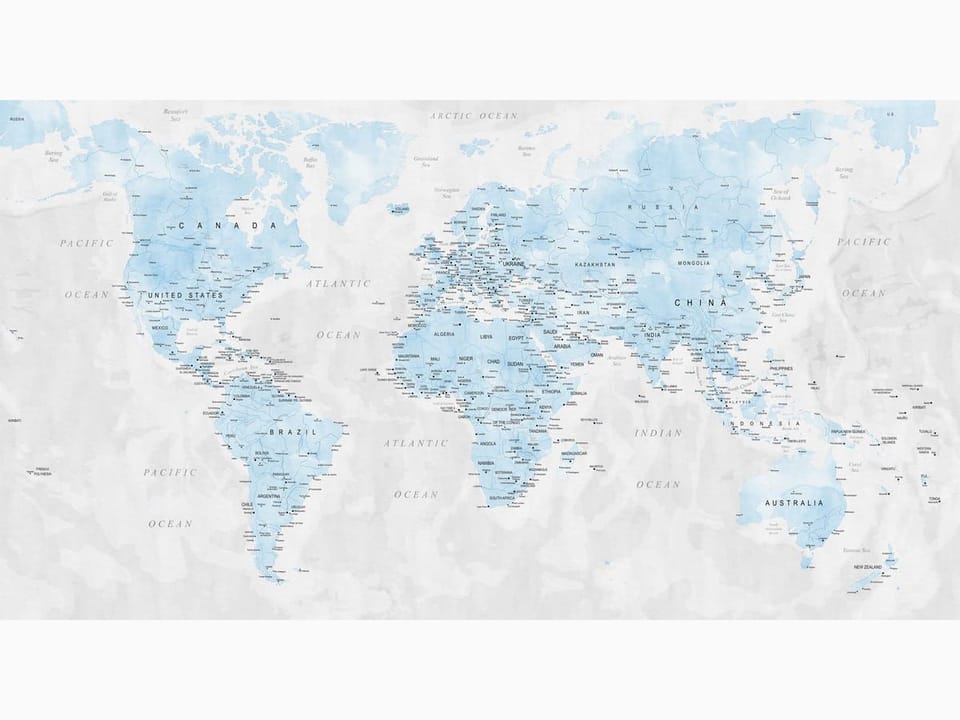Fototapeta Mapa świata z kontynentami na wymiar