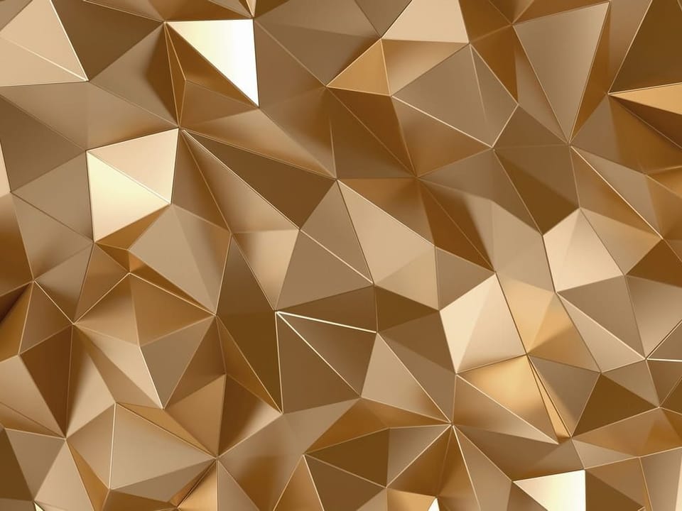 Fototapeta Geometryczne Trójkąty w Złocie na wymiar