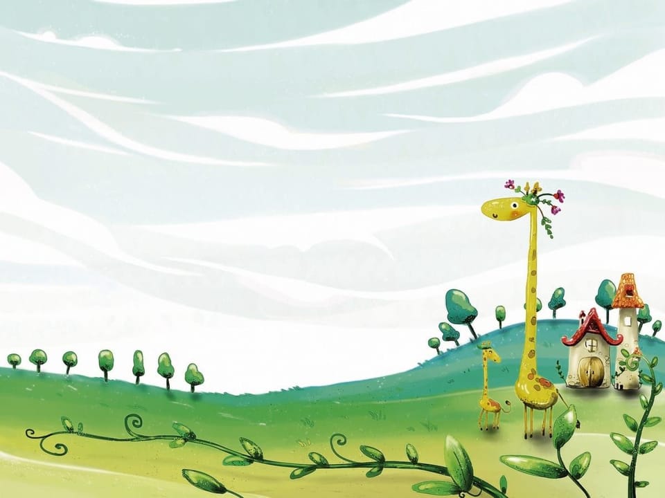 Fototapeta Żyrafy na zielonej łące