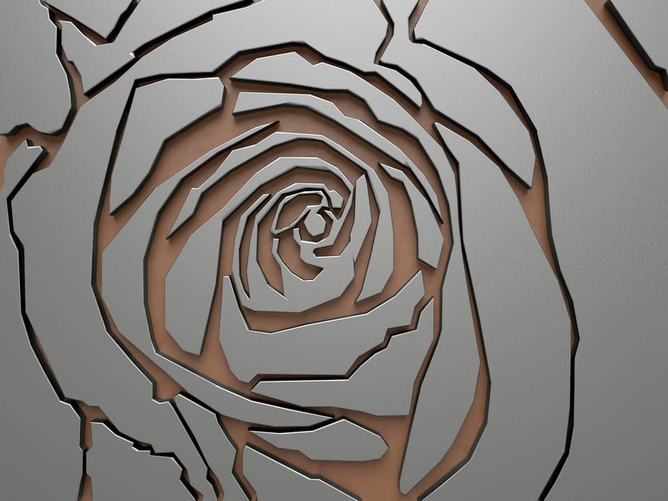 Fototapeta Geometryczny wzór róży 3D na wymiar
