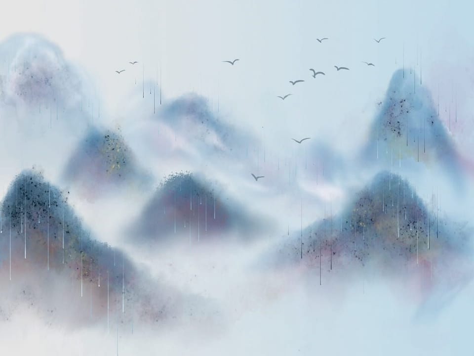 Fototapeta Mglista górska panorama na wymiar