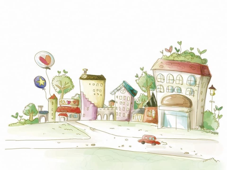 Fototapeta Kolorowe budynki w mieście