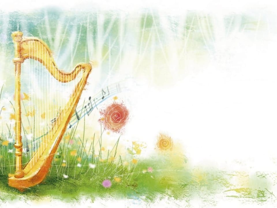 Fototapeta Złota harfa na łące