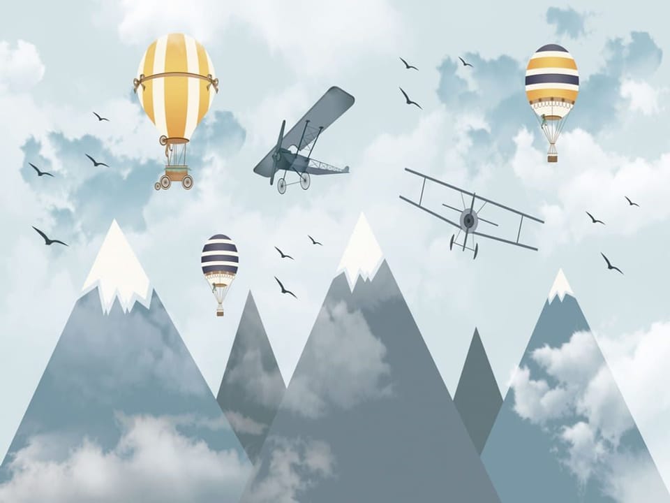 Fototapeta Balony i Samoloty nad Górami na wymiar