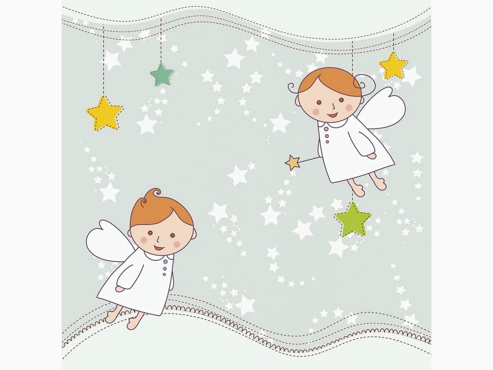 Fototapeta Uśmiechnięte Aniołki i Gwiazdki