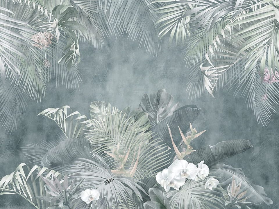 Fototapeta Tropikalna Dżungla z Orchideami na wymiar