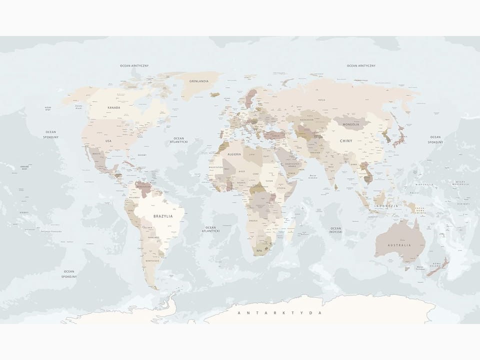 Fototapeta Mapa świata z kontynentami na wymiar