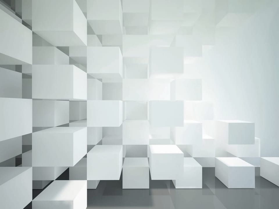 Fototapeta Trójwymiarowe białe sześciany