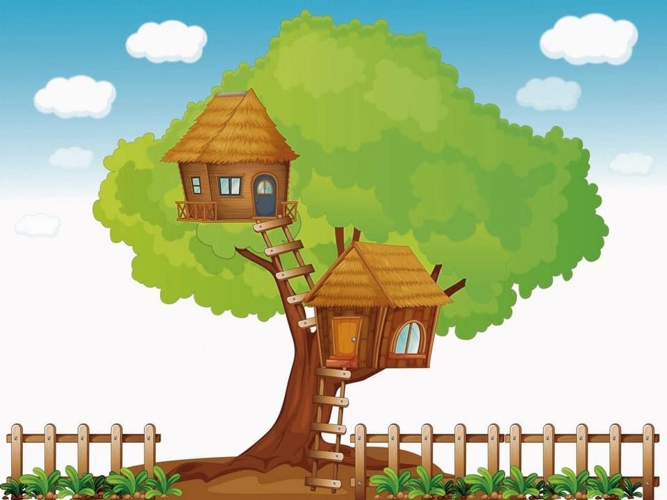 Fototapeta Domek na drzewie z drabiną