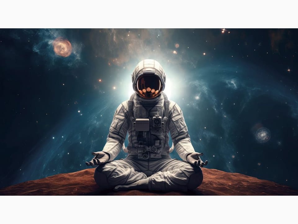 Fototapeta Astronauta w Medytacji na Planecie na wymiar