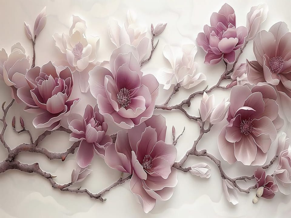 Fototapeta Magnolie na gałęziach drzewa na wymiar