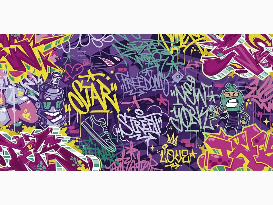 Fototapeta Kolorowe graffiti na ścianie na wymiar