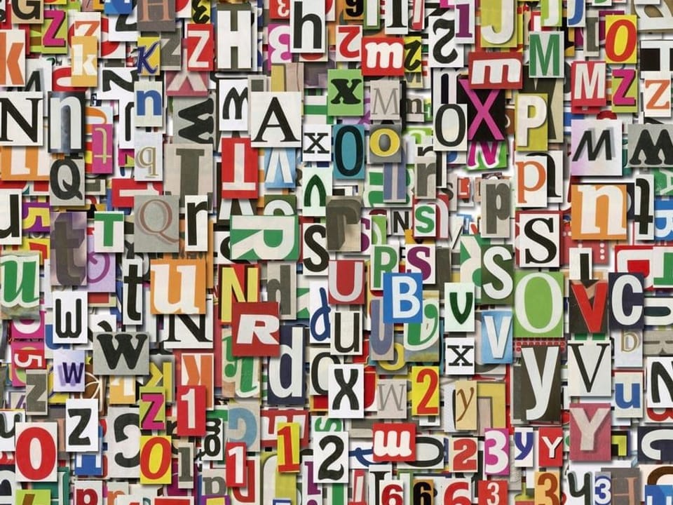 Fototapeta Kolorowe litery i cyfry