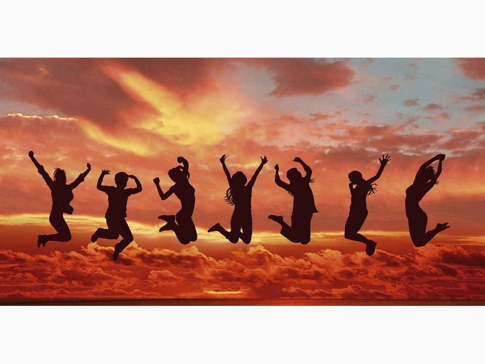 Fototapeta Sylwetki na tle zachodu słońca