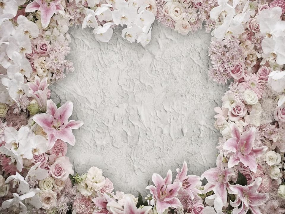 Fototapeta Ramka z kwiatów na jasnym tle