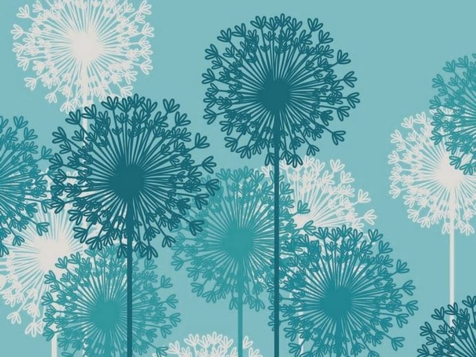 Fototapeta Graficzne dmuchawce na niebieskim tle