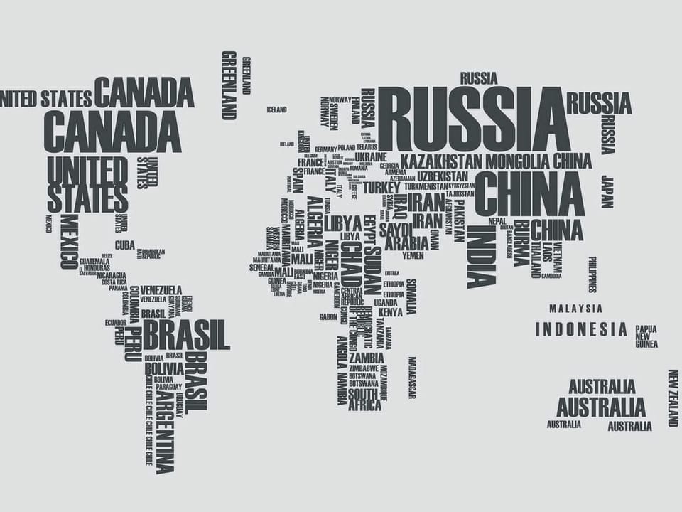 Fototapeta Typograficzna Mapa Świata na wymiar