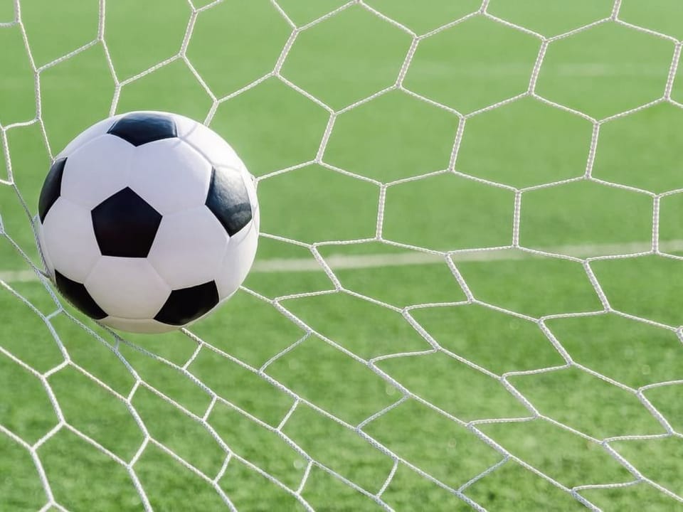 Fototapeta Piłka nożna w siatce bramki