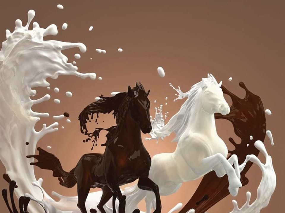 Fototapeta Konie z czekolady i mleka