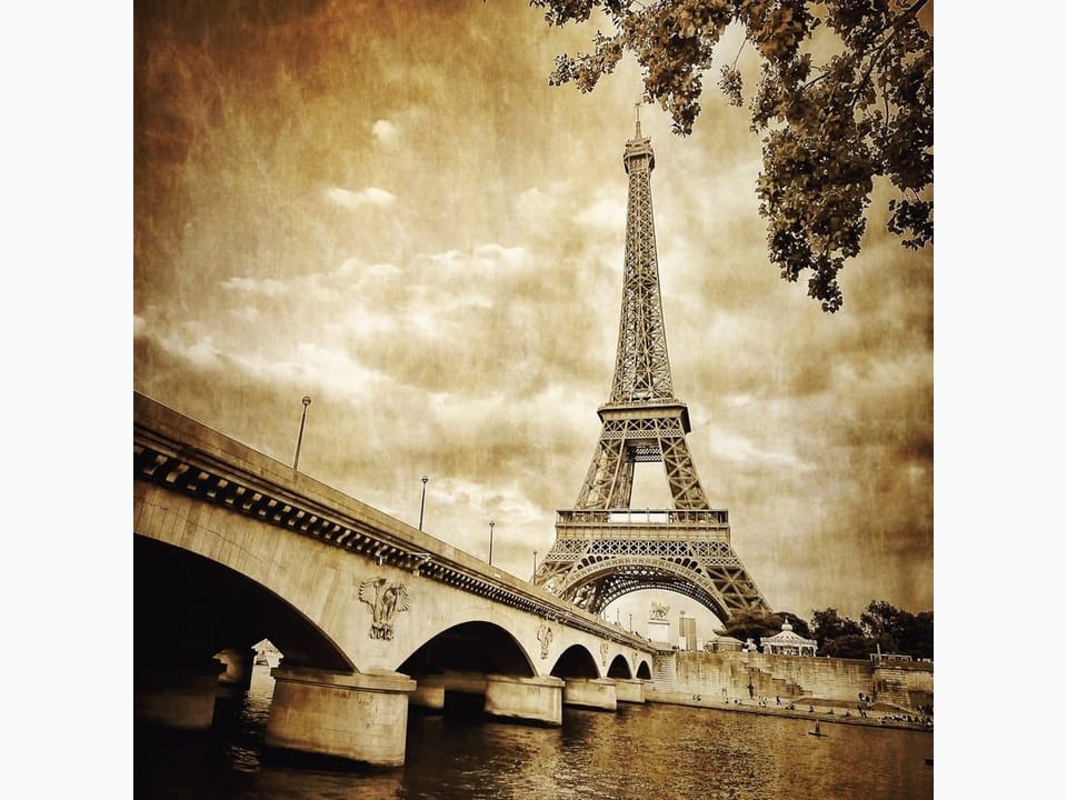 Fototapeta Paryż z Wieżą Eiffla i mostem