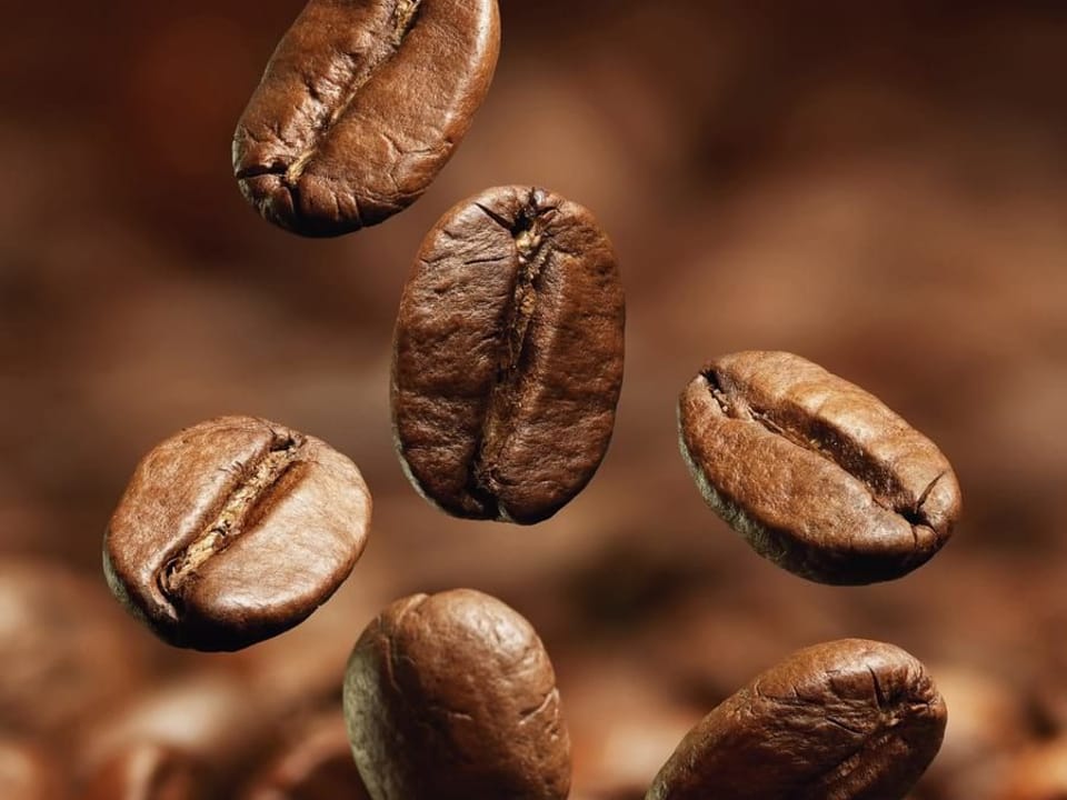 Fototapeta Unoszące się ziarna kawy