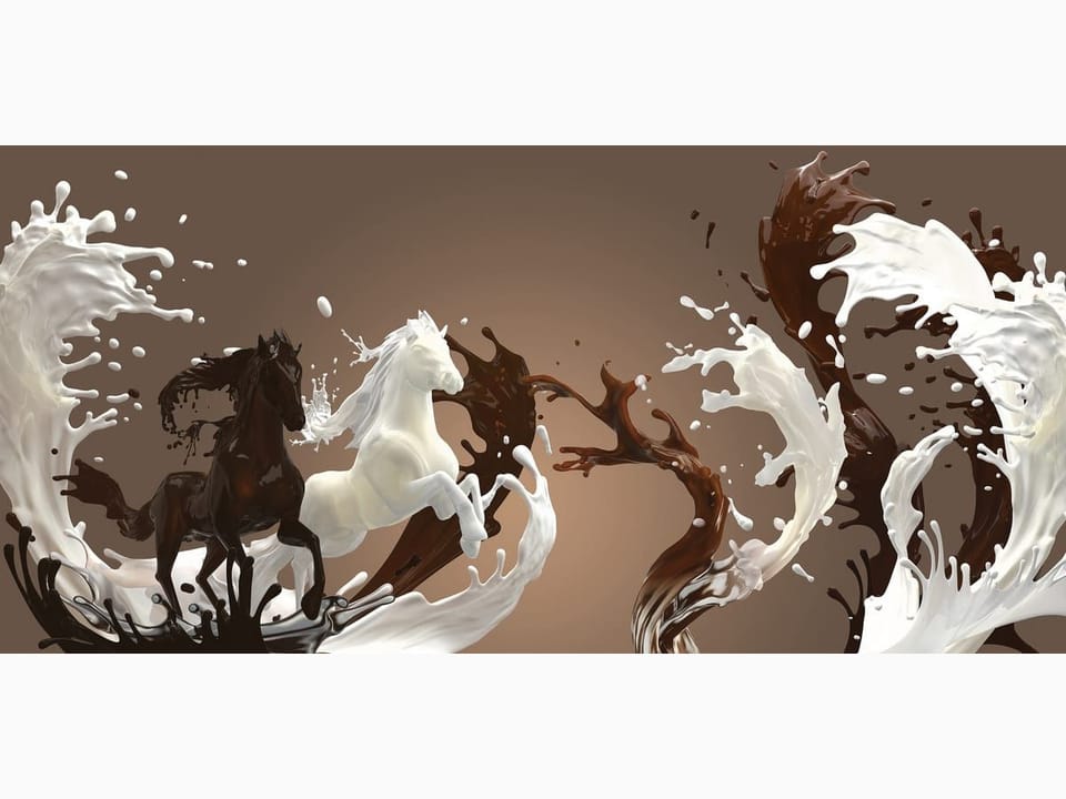 Fototapeta Konie z mleka i czekolady