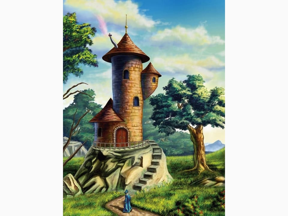 Fototapeta Kamienna wieża na wzgórzu