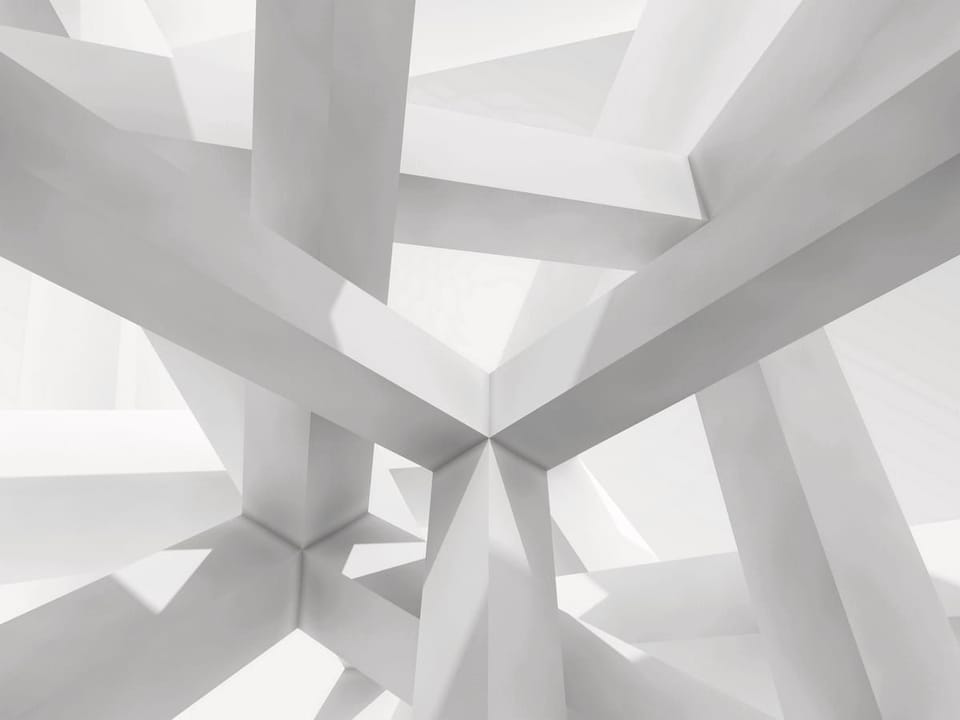 Fototapeta Przestrzenne Białe Belki 3D