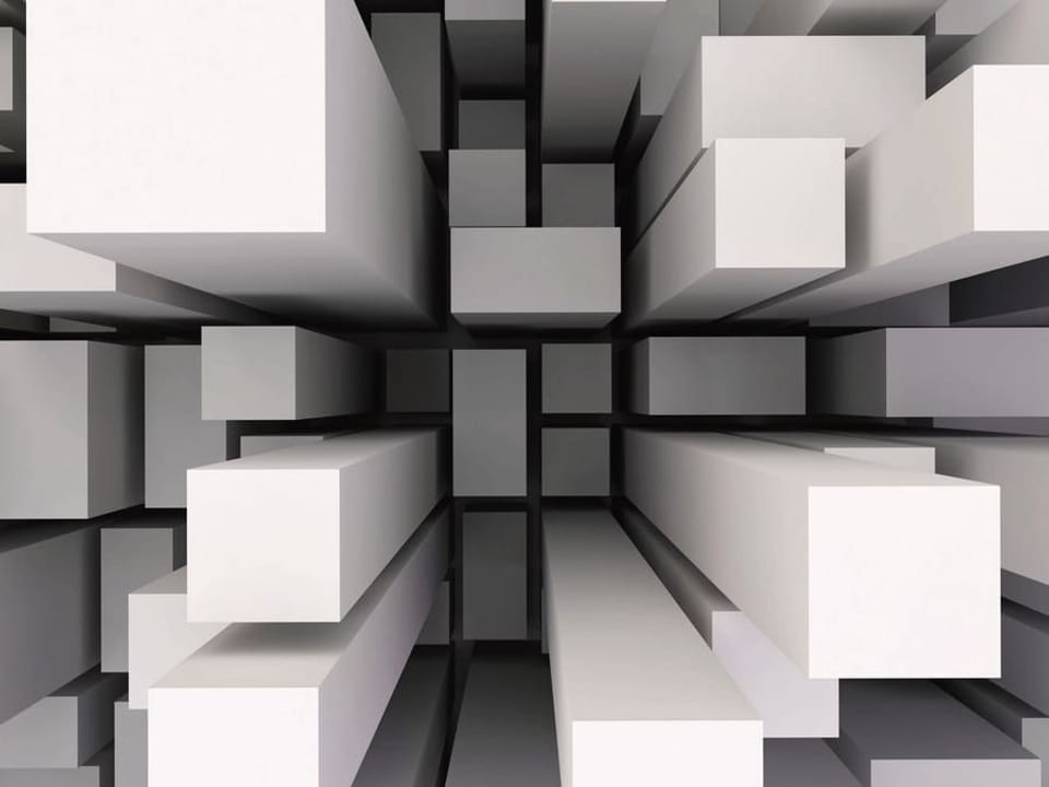 Fototapeta Trójwymiarowe białe prostopadłościany